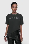 Rebecca Minkoff Athena Bf T-shirt In Acid Wash Black