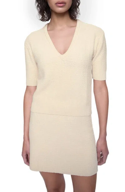 REBECCA MINKOFF REBECCA MINKOFF AUDREY ELBOW SLEEVE COTTON BLEND BOUCLÉ SWEATER