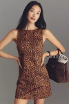 Rebecca Minkoff Aurora Leopard Print Minidress In Brown