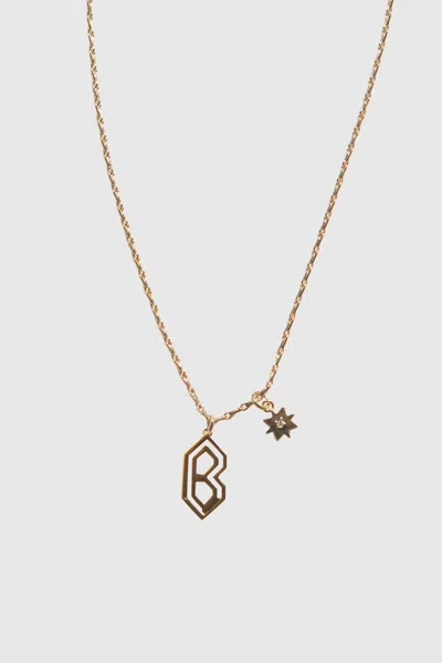 Rebecca Minkoff B Cut-out Initial Necklace In Gold