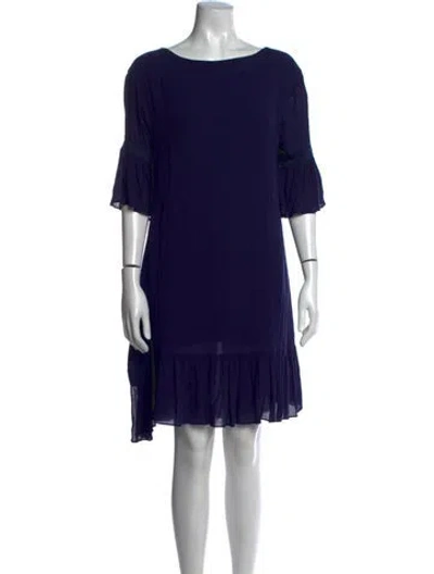Pre-owned Rebecca Minkoff Bateau Neckline Knee-length Dress In Blue