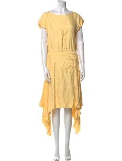Pre-owned Rebecca Minkoff Bateau Neckline Long Dress In Yellow