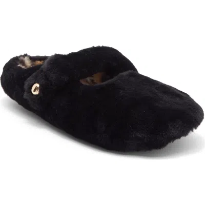 Rebecca Minkoff Beck Faux Fur Slipper In Black