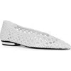 Rebecca Minkoff Bellerina Pointed Cap Toe Flat In Silver