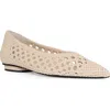 Rebecca Minkoff Bellerina Pointed Cap Toe Flat In White