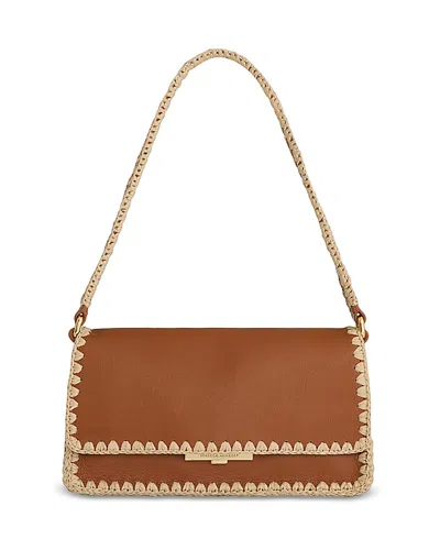 Rebecca Minkoff Berkley Medium Stitched Leather Shoulder Bag In Brown
