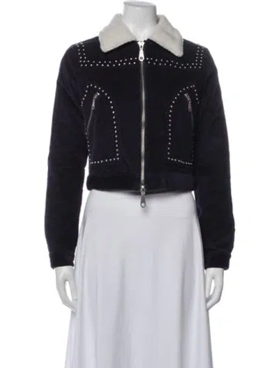 Pre-owned Rebecca Minkoff Biker Jacket In Blue