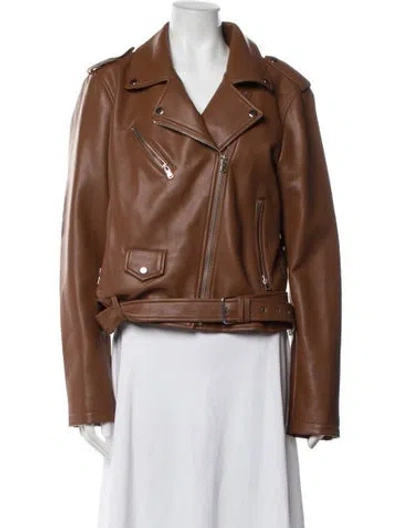 Pre-owned Rebecca Minkoff Biker Jacket In Brown