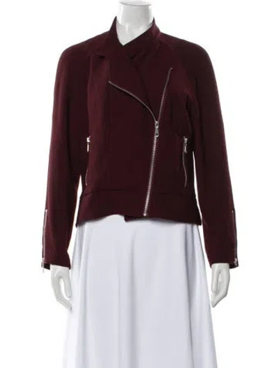Pre-owned Rebecca Minkoff Biker Jacket In Burgundy
