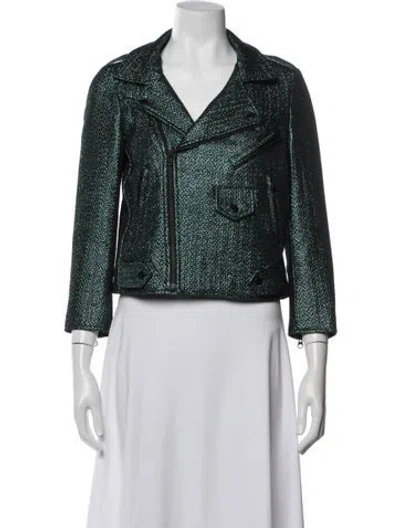 Pre-owned Rebecca Minkoff Biker Jacket In Green