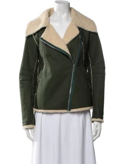 Pre-owned Rebecca Minkoff Biker Jacket In Green