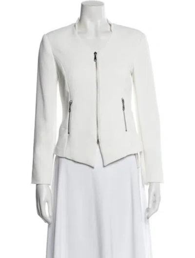 Pre-owned Rebecca Minkoff Biker Jacket In White