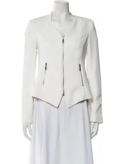 Pre-owned Rebecca Minkoff Biker Jacket In White
