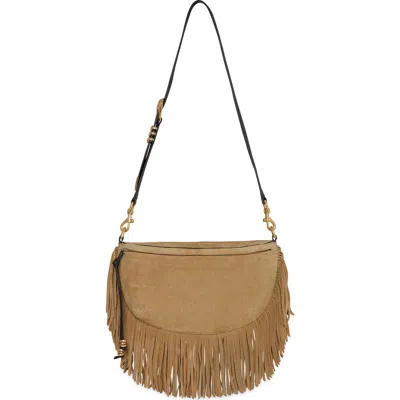 Rebecca Minkoff Billie Fringe Suede Sling Crossbody In Brown