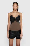 Rebecca Minkoff Blake Lace Cami Sweater In Drum