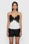 Rebecca Minkoff Lace Trim Silk Camisole In Philo