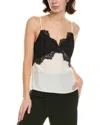 Rebecca Minkoff Lace Trim Silk Camisole In White