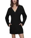 Rebecca Minkoff Blakely Sculpted Long Sleeve Minidress In True Black
