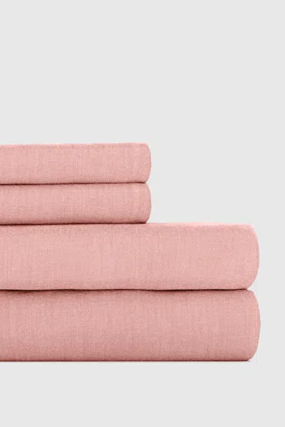 Rebecca Minkoff Blush Bamboo/linen Sheet Set In Pink