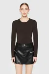 Rebecca Minkoff Bonnie Back Cutout Knit Top In Black Coffee
