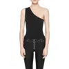 Rebecca Minkoff Bonnie One-shoulder Bodysuit In True Black