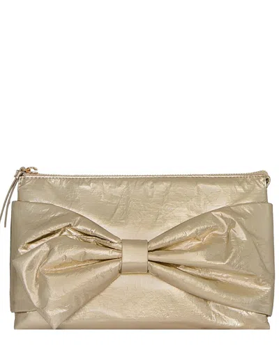 Rebecca Minkoff Bow Canvas Clutch In Gold
