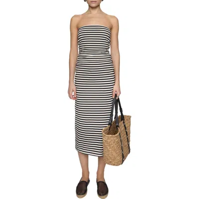 Rebecca Minkoff Bowie Stripe Strapless Cotton Jersey Maxi Dress