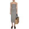 Rebecca Minkoff Bowie Stripe Strapless Cotton Jersey Maxi Dress In Black