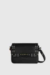 Rebecca Minkoff Bowie Stud Leather Crossbody Bag In Black