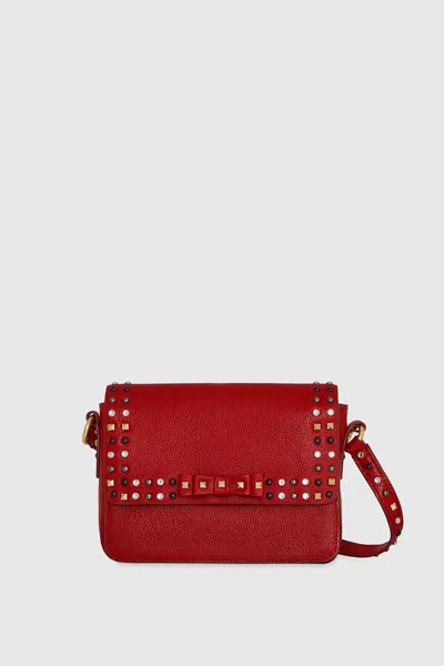 Rebecca Minkoff Bowie Studded Crossbody Bag In Red