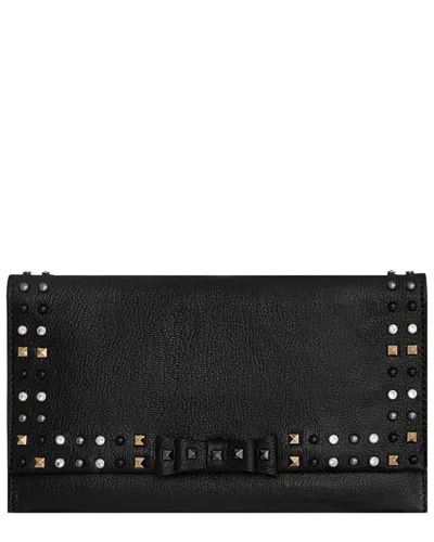 Rebecca Minkoff Bowie Studded Leather Wallet Clutch In Brown