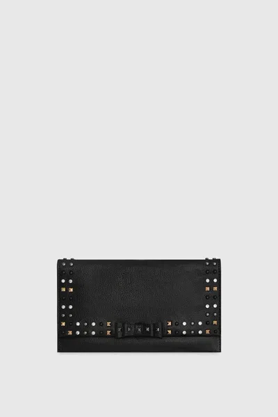 Rebecca Minkoff Bowie Studded Wallet Clutch Bag In Black
