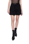 Rebecca Minkoff Brooke Pleated Cutoff Denim Shorts In Carbon Wash