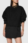 Rebecca Minkoff Brooks Oversize Split Hem Sweater In True Black