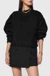 Rebecca Minkoff Brooks Oversize Split Hem Sweater In True Black