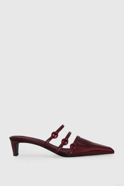 Rebecca Minkoff Buckle Kitten Mule In Maraschino
