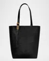 Rebecca Minkoff Buckle North-south Leather Tote Bag In Black