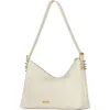 Rebecca Minkoff Buckle Zip Leather Shoulder Bag In Porcelain