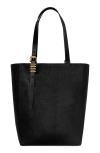 Rebecca Minkoff Buckle North-south Leather Tote Bag In Black