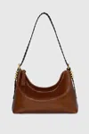Rebecca Minkoff Buckle Up Twist Strap Shoulder Bag In Tawny/black