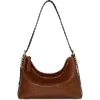 Rebecca Minkoff Buckle Up Twisted Strap Shoulder Bag In Brown