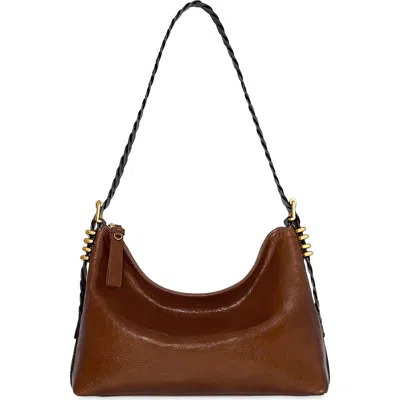 Rebecca Minkoff Buckle Up Twisted Strap Shoulder Bag In Brown