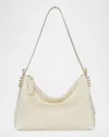 Rebecca Minkoff Buckle Zip Leather Shoulder Bag In Porcelain