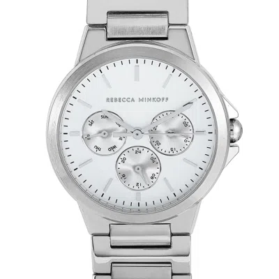 Rebecca Minkoff Cali Quartz Silver White Dial Ladies Watch 2200356 In Silver / White