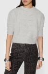 Rebecca Minkoff Campbell Puff Sleeve Wool-blend Sweater In Gray