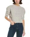 Rebecca Minkoff Campbell Puff Sleeve Wool-blend Sweater In Gray
