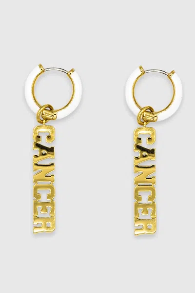 Rebecca Minkoff Cancer Zodiac Linear Huggies In Gold