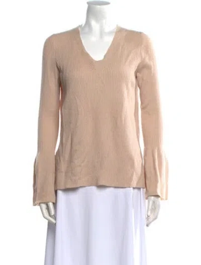 Pre-owned Rebecca Minkoff Cashmere V-neck Sweater In Neutral