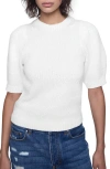 Rebecca Minkoff Celeste Short Sleeve Sweater Top In Bright White