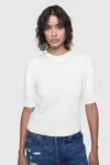 Rebecca Minkoff Celeste Short Sleeve Sweater Top In Bright White